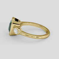 3.04 Ct. Greenish Blue Sapphire Ring, 10K Yellow Gold 4
