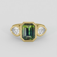 4.51 Ct. Bi Color Sapphire Ring, 10K Yellow Gold 1