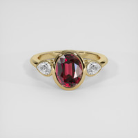 3.24 Ct. Red Garnet Ring, 14K Yellow Gold 1