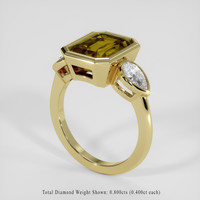 4.05 Ct. Brown Tourmaline Ring, 14K Yellow Gold 2