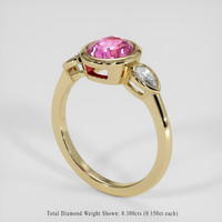 2.12 Ct. Purplish Pink Sapphire Ring, 14K Yellow Gold 2