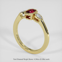 0.70 Ct. Ruby Ring, 14K Yellow Gold 2