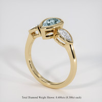 0.91 Ct. Greyish Blue Sapphire Ring, 14K Yellow Gold 2