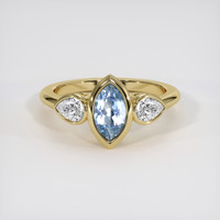 0.97 Ct. Blue Sapphire Ring, 14K Yellow Gold 1
