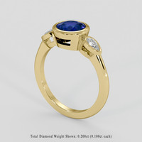 1.57 Ct. Blue Sapphire Ring, 14K Yellow Gold 2