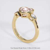2.77 Ct. Peach Sapphire Ring, 14K Yellow Gold 2