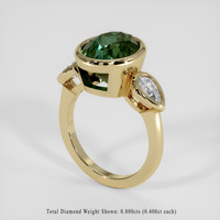 7.02 Ct. Bluish Green Sapphire Ring, 14K Yellow Gold 2