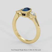 0.72 Ct. Greenish Blue Sapphire Ring, 18K Yellow Gold 2