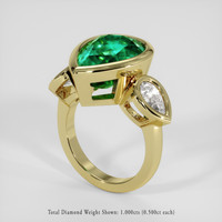 6.90 Ct. Emerald Ring, 18K Yellow Gold 2