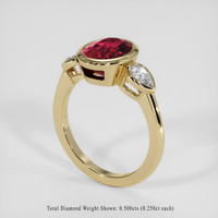 3.24 Ct. Red Garnet Ring, 18K Yellow Gold 2