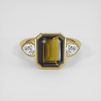 4.05 Ct. Brown Tourmaline Ring, 18K Yellow Gold 1