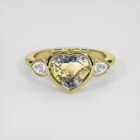 2.60 Ct. Bi Color Sapphire Ring, 18K Yellow Gold 1
