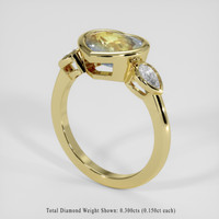 2.60 Ct. Bi Color Sapphire Ring, 18K Yellow Gold 2