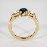 0.84 Ct. Greenish Blue Sapphire Ring, 18K Yellow Gold 3