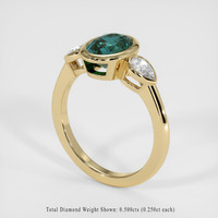 2.61 Ct. Greenish Blue Sapphire Ring, 18K Yellow Gold 2