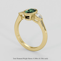 1.16 Ct. Green Sapphire Ring, 18K Yellow Gold 2