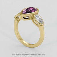 3.20 Ct. Pinkish Purple Sapphire Ring, 18K Yellow Gold 2