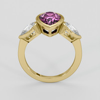 3.20 Ct. Pinkish Purple Sapphire Ring, 18K Yellow Gold 3