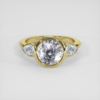 3.66 Ct. White Sapphire Ring, 18K Yellow Gold 1