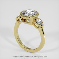 3.66 Ct. White Sapphire Ring, 18K Yellow Gold 2