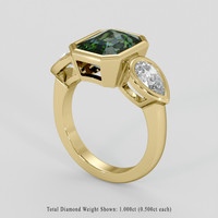 4.51 Ct. Bi Color Sapphire Ring, 18K Yellow Gold 2