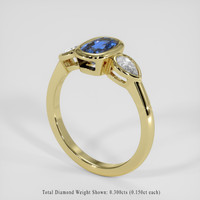1.12 Ct. Blue Sapphire Ring, 18K Yellow Gold 2