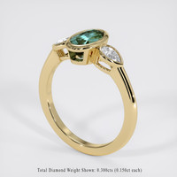 1.39 Ct. Bluish Green Sapphire Ring, 18K Yellow Gold 2
