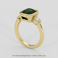 3.66 Ct. Green Sapphire Ring, 18K Yellow Gold 2