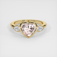 2.77 Ct. Peach Sapphire Ring, 18K Yellow Gold 1