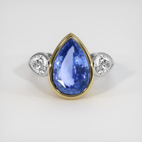7.16 Ct. Blue Sapphire Ring, 14K Yellow & White 1