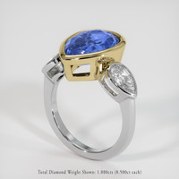 7.16 Ct. Blue Sapphire Ring, 14K Yellow & White 2