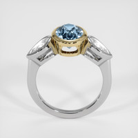 3.14 Ct. Greenish Blue Sapphire Ring, 18K Yellow & White 3