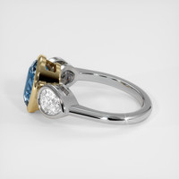 3.14 Ct. Greenish Blue Sapphire Ring, 18K Yellow & White 4