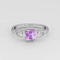 1.18 Ct. Purplish Pink Sapphire Ring, Platinum 950 1