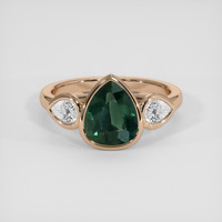 1.99 Ct. Bluish Green Sapphire Ring, 18K Rose Gold 1
