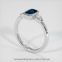 1.13 Ct. Greenish Blue Sapphire Ring, 10K White Gold 2
