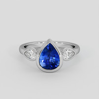 1.62 Ct. Blue Sapphire Ring, 14K White Gold 1