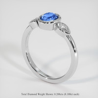 0.87 Ct. Gemstone Ring, 14K White Gold 2