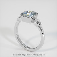 2.76 Ct. Bi Color Sapphire Ring, 14K White Gold 2