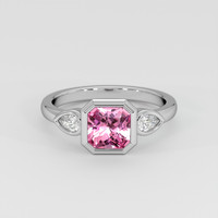 1.25 Ct. Pink Sapphire Ring, 14K White Gold 1