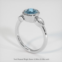 2.15 Ct. Greenish Blue Sapphire Ring, 14K White Gold 2