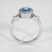 2.15 Ct. Greenish Blue Sapphire Ring, 14K White Gold 3