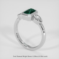 1.08 Ct. Bluish Green Sapphire Ring, 14K White Gold 2