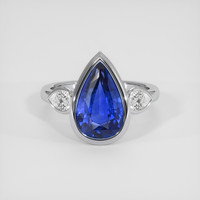 3.55 Ct. Blue Sapphire Ring, 14K White Gold 1