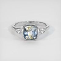 2.76 Ct. Bi Color Sapphire Ring, 18K White Gold 1