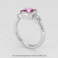 1.25 Ct. Pink Sapphire Ring, 18K White Gold 2