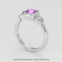 1.18 Ct. Purplish Pink Sapphire Ring, 18K White Gold 2