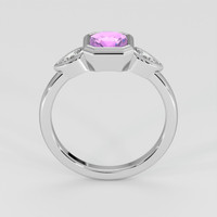 1.18 Ct. Purplish Pink Sapphire Ring, 18K White Gold 3