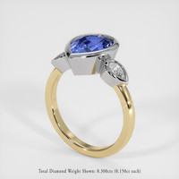 3.33 Ct. Blue Sapphire Ring, 14K White & Yellow 2