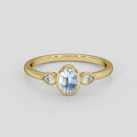 1.11 Ct. Blue Sapphire Ring, 10K Yellow Gold 1